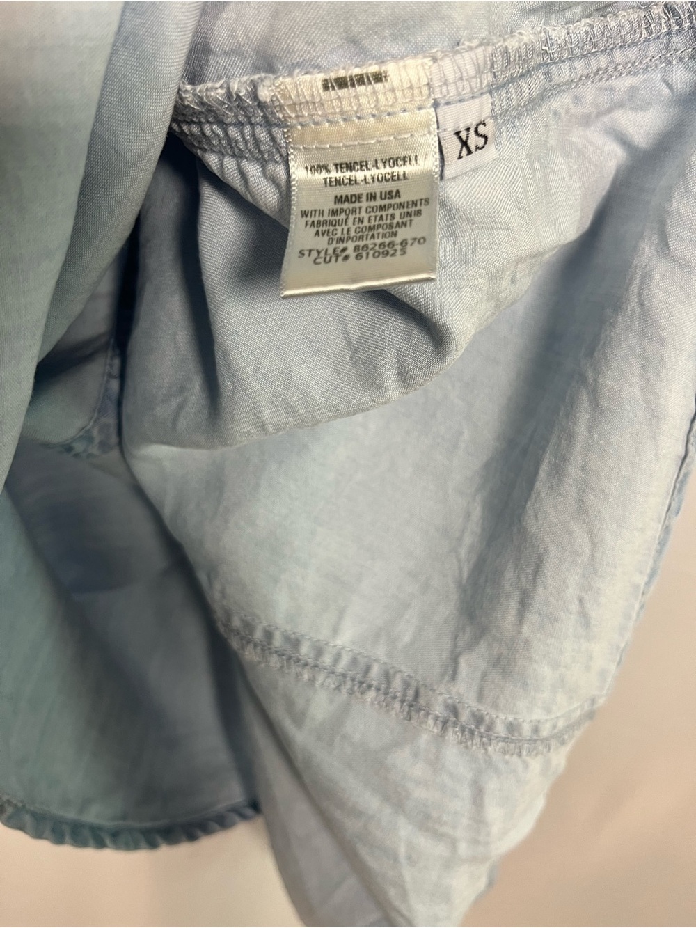 Bella Dahl light chambray wash summer mini dress sz xs - Picture 4 of 8